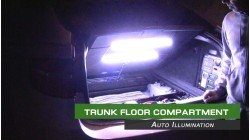 Trunk floor compartment auto-illumination module (optional add-on)